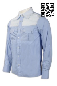 R213 設計度身恤衫款式   訂造男裝恤衫款式  眼鏡零售 視光店服務員制服  自訂恤衫款式   恤衫製衣廠